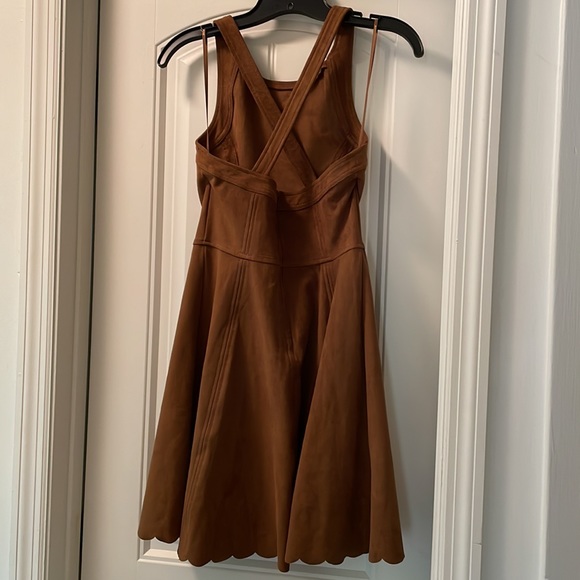 COPY - Express Brown Suede-like Skater dress - Picture 4 of 8